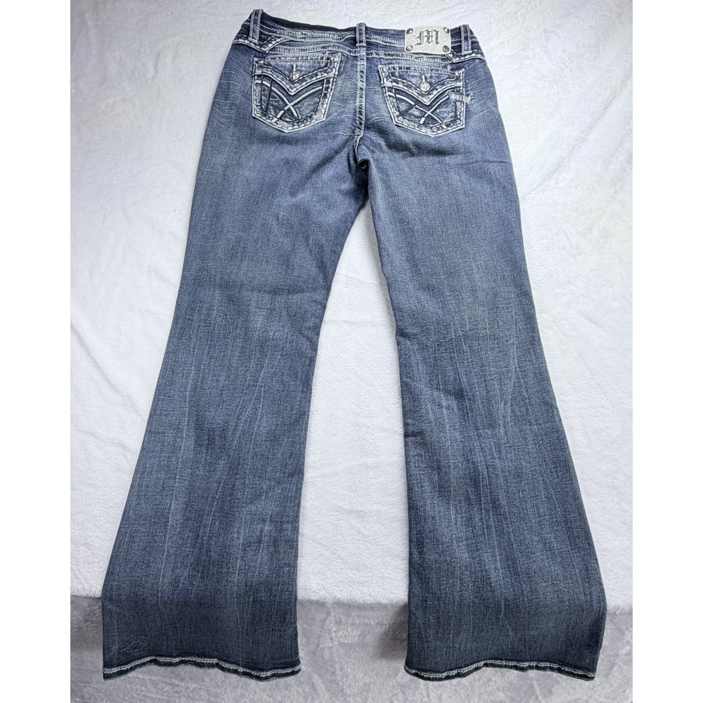 Miss Me Universal Boot Cut Jeans Midrise Embroidered Bling 30x32 (Fits 32x30.5)